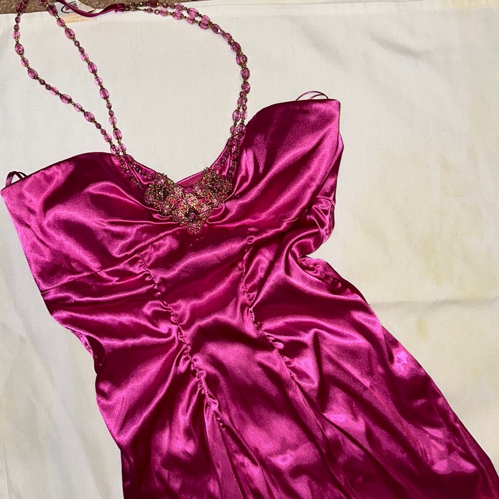 Fuchsia pink Long prom dress